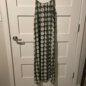 Green and White Maxi Dress